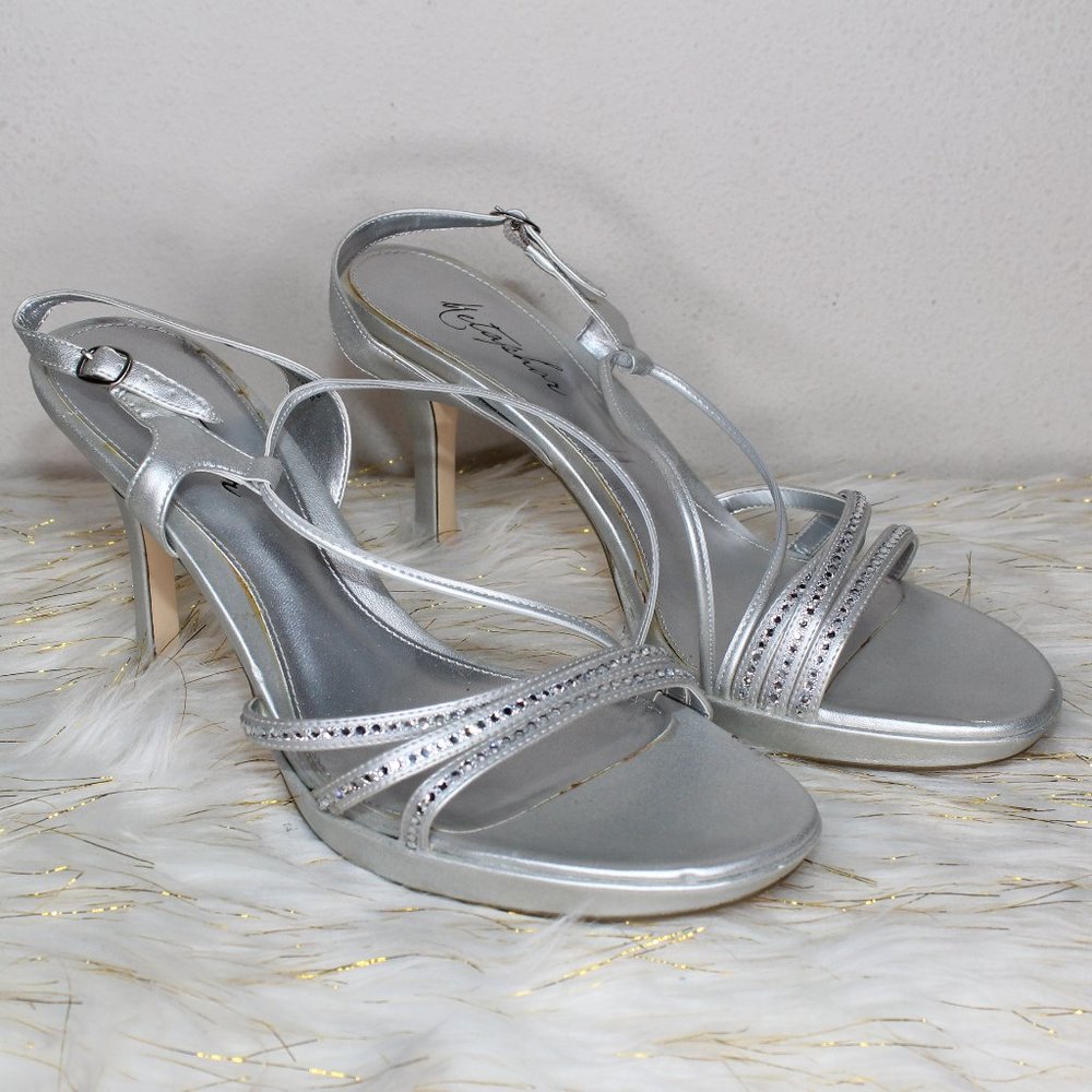 Silver Heels with rhinestones